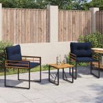 Set de Mobilier pentru Exterior cu pernă 3 pcs Bleumarin GartenMobel Dekor