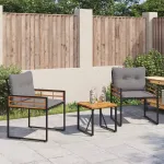 Set de Mobilier pentru Exterior cu pernă 3 pcs Gri deschis GartenMobel Dekor