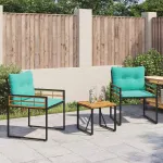 Set de Mobilier pentru Exterior cu pernă 3 pcs Turcoaz GartenMobel Dekor
