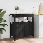 Troler de Bucătărie Simplu Negru 88,5 x 40 x 48 cm GartenMobel Dekor