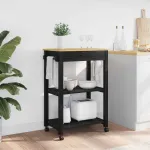 Troler de Bucătărie Simplu Negru 88,5 x 40 x 60 cm GartenMobel Dekor