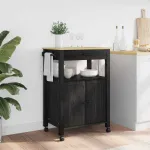 Troler de Bucătărie Simplu Negru 88,5 x 40 x 60 cm GartenMobel Dekor