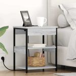 Dulap de noapte Gri Sonoma 41 x 31 x 51 cm Lemn compozit GartenMobel Dekor