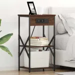 Dulap de noapte Stejar închis 41 x 31 x 76 cm Lemn compozit GartenMobel Dekor