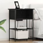 Dulap de noapte Stejar Negru 55 x 31 x 76 cm Lemn compozit GartenMobel Dekor