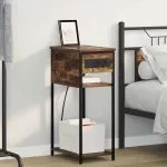 Dulap de noapte Stejar fumuriu 41 x 28 x 76 cm Lemn compozit GartenMobel Dekor