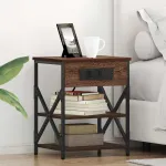 Dulap de noapte cu raft 2 pcs Stejar închis 41 x 31 x 51 cm GartenMobel Dekor