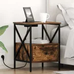 Dulap de noapte cu sertar Stejar fumuriu 41,5 x 40,5 x 55 cm GartenMobel Dekor