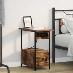 Dulap de noapte Stejar fumuriu 60 x 30 x 61 cm Lemn compozit GartenMobel Dekor