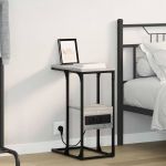 Dulap de noapte sonoma gri 41.5 x 26 x 60.5 cm Lemn compozit GartenMobel Dekor