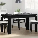 Masă de dining Stejar Negru 140 x 74,5 x 76 cm poliratan GartenMobel Dekor