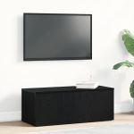 Cabinet TV cu sertar Stejar Negru 80x34x30 cm Lemn compozit GartenMobel Dekor