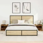 Dulap de noapte 2 pcs Lemn vechi 50 x 40 x 45 cm Lemn compozit GartenMobel Dekor