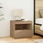 Dulap de noapte Stejar Artizanal 50 x 40 x 45 cm Lemn compozit GartenMobel Dekor