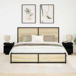 Noptieră 2 pcs Stejar negru 40 x 39 x 48.5 cm Lemn compozit GartenMobel Dekor