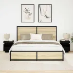 Noptieră 2 pcs Stejar negru 40 x 39 x 48.5 cm Lemn compozit GartenMobel Dekor