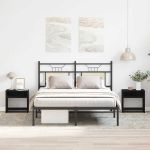 Noptiere 2 buc stejar negru 40x30x40 cm lemn de stratificat GartenMobel Dekor