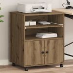 Suport pentru imprimantă Stejar Artizanal 60 x 48 x 74 cm GartenMobel Dekor