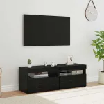 Cabinet TV 2 pcs Stejar Negru 60 x 35 x 40 cm Lemn compozit GartenMobel Dekor