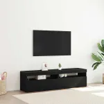 Cabinet TV 2 pcs Stejar Negru 75 x 35 x 40 cm Lemn compozit GartenMobel Dekor