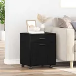 Dulap pe roți Stejar negru 45 x 38 x 54 cm Lemn compozit GartenMobel Dekor