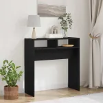 Masă de consolă Stejar Negru 78 x 30 x 80 cm Lemn compozit GartenMobel Dekor