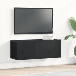 Cabinet TV 2 pcs Stejar Negru 80 x 30 x 30 cm Lemn compozit GartenMobel Dekor