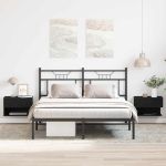 Dulap de noapte cu sertar 2 pcs Stejar Negru 46 x 30 x 30 cm GartenMobel Dekor