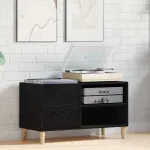 Dulap pentru discuri de vinil Stejar negru 84,5 x 38 x 48 cm GartenMobel Dekor