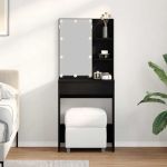 Masă de Machiaj Stejar Negru 60 x 40 x 140 cm Lemn compozit GartenMobel Dekor