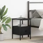 Dulap de noapte Stejar Negru 34 x 36 x 50 cm Lemn compozit GartenMobel Dekor