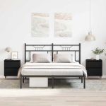 Dulap de noapte cu sertar 2 pcs Stejar Negru 40 x 35 x 50 cm GartenMobel Dekor