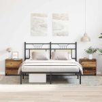 Dulap de noapte cu sertar 2 pcs Lemn vechi 45 x 34 x 44,5 cm GartenMobel Dekor