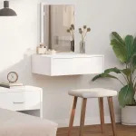 Masă de Machiaj cu sertar Alb 60 x 40 x 70 cm Lemn compozit GartenMobel Dekor