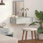 Masă de Machiaj cu sertar Gri 60 x 40 x 70 cm Lemn compozit GartenMobel Dekor