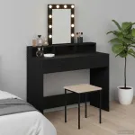 Masă de Machiaj cu sertar Negru 100 x 41 x 140 cm Lemn compozit GartenMobel Dekor