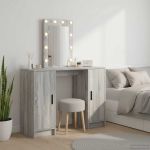 Masă de Machiaj cu ușă Gri 102 x 33 x 135 cm Lemn compozit GartenMobel Dekor