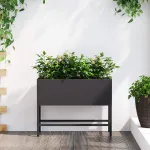 Ghiveci ridicat pentru grădină Negru 60 x 26 x 45 cm Oțel GartenMobel Dekor
