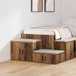 Dulap de depozitare 2 pcs Lemn vechi 127 x 41 x 40 cm GartenMobel Dekor