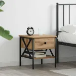 Cabinet de Noptieră cu sertar stejar artizanal 40 x 42 x 45 cm GartenMobel Dekor