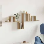 Raft de perete cu raft stejar artizanal 104,5 x 10 x 43 cm GartenMobel Dekor