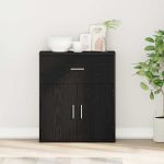 Bufet cu sertar Stejar Negru 60 x 31 x 70 cm Lemn compozit GartenMobel Dekor