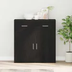 Bufet cu sertar Stejar Negru 78 x 38 x 80 cm Lemn compozit GartenMobel Dekor