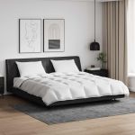 Set de Pături cu pernă 3 pcs Alb Pene de rață GartenMobel Dekor