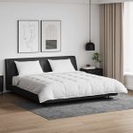 Set de Pături cu pernă 3 pcs Alb Pene de rață GartenMobel Dekor