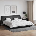 Pilotă cu pernă 3 pcs Alb Microfibră GartenMobel Dekor