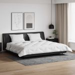 Duvet cu perne cu pernă 3 pcs Alb Microfibră și Pene de Rață GartenMobel Dekor