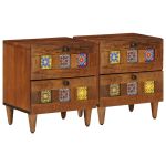 Dulap de noapte cu sertar 2 pcs Maro 40 x 33,5 x 46 cm GartenMobel Dekor