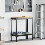 Bănci de lucru cu raft Negru 81 x 41 x 145 cm Lemn compozit GartenMobel Dekor