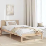 Cadru de pat cu headboard natural 80 x 200 cm Lemn de pin masiv GartenMobel Dekor